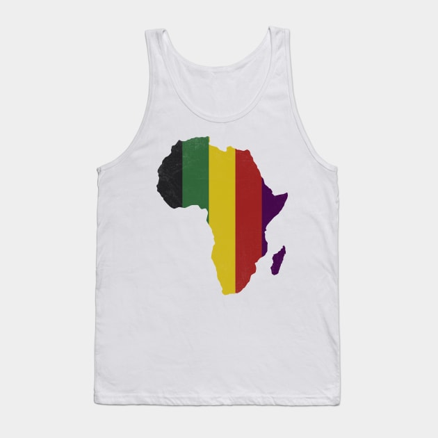 Africa Map (Grunge) Stripes Tank Top by John Uttley